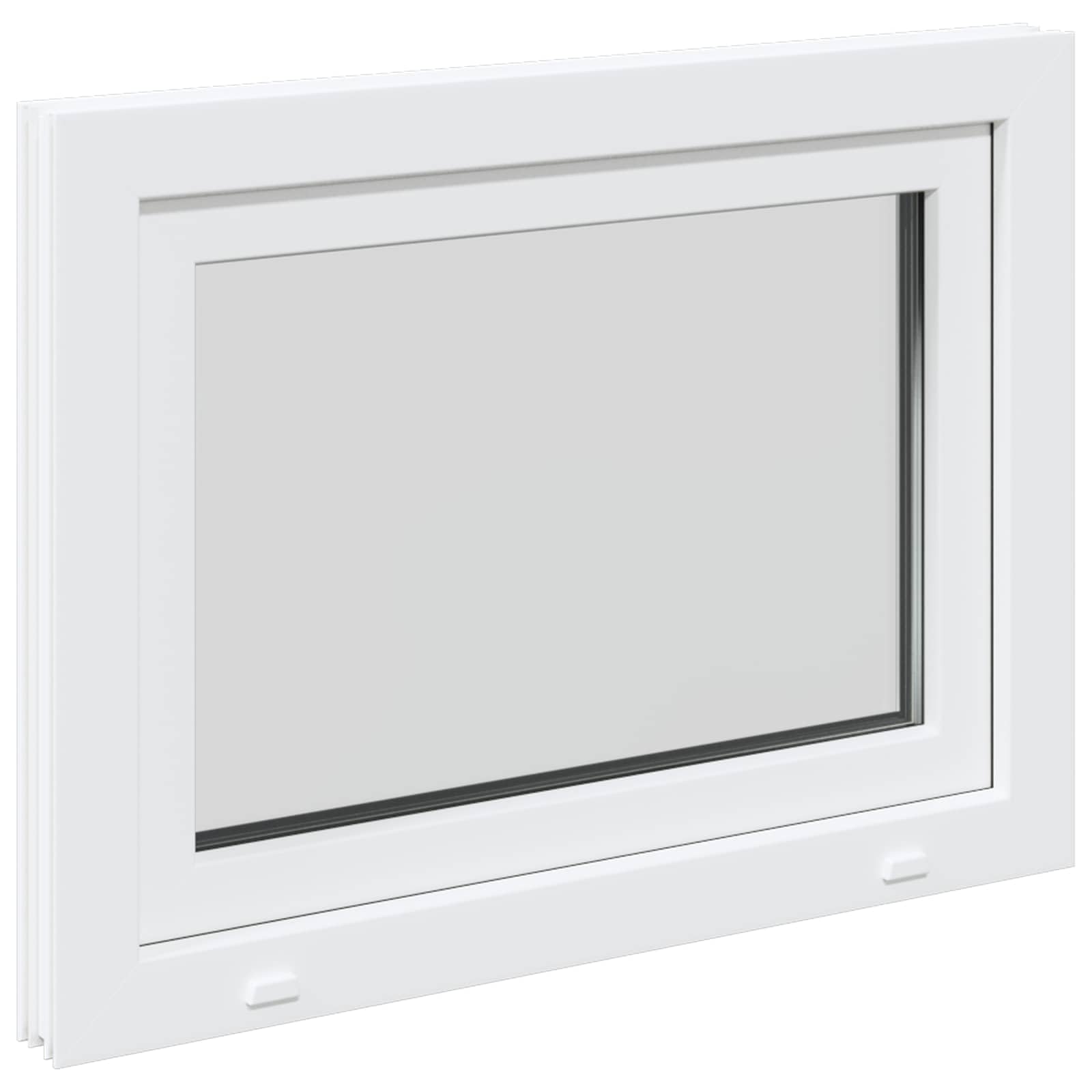 Risor - Finestra per cantina, 80 x 70 cm, in PVC e vetro, inclinabile, con protezione termica, isolamento acustico, telaio a 5 camere, per cantina, interni, facile da pulire