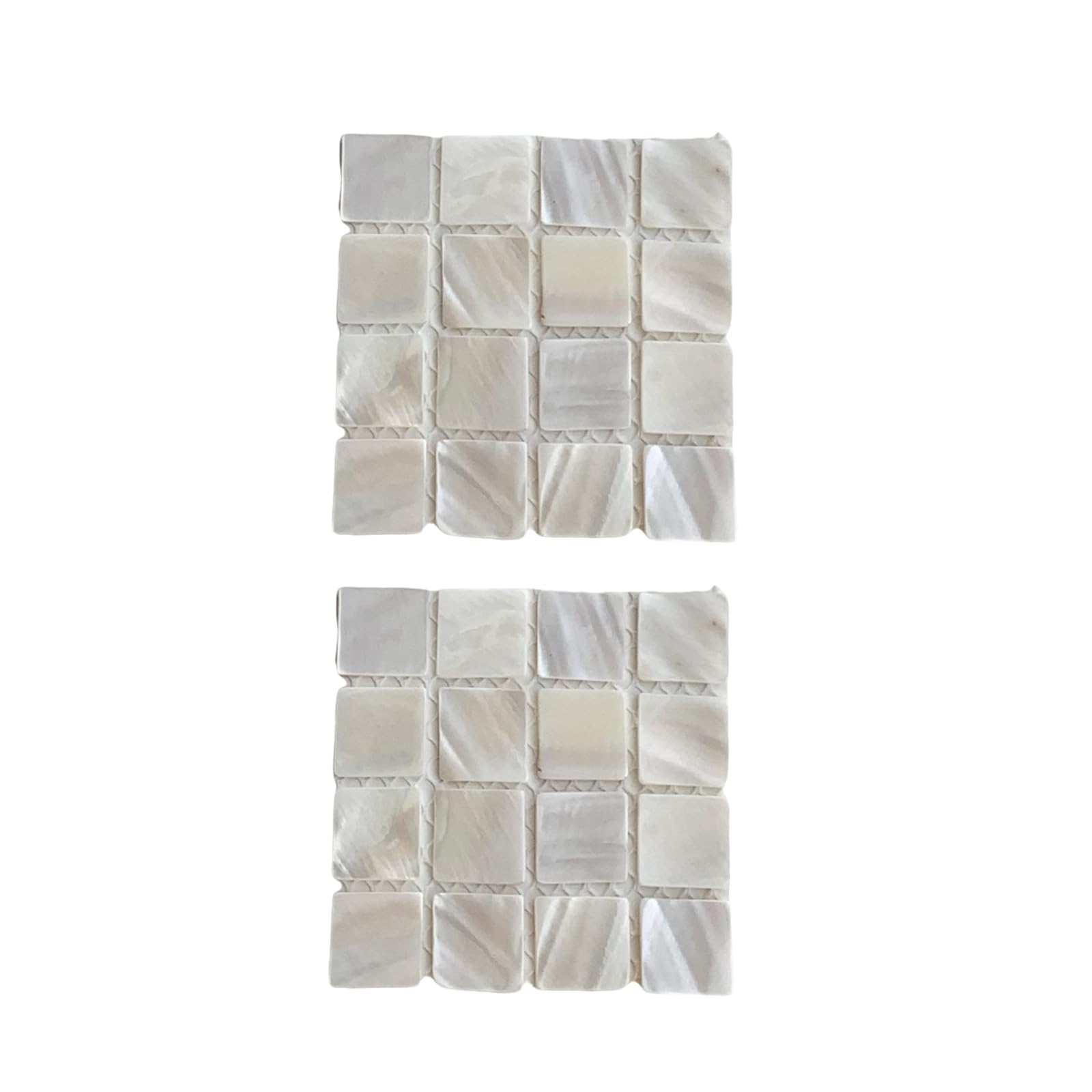 carotoe 2pcs Natural Conch Shell Square Coasters Waterproof Beverage Placemat Heat-Insulating Mat for Cup Table Accessories Elegant Dining Table Decoration