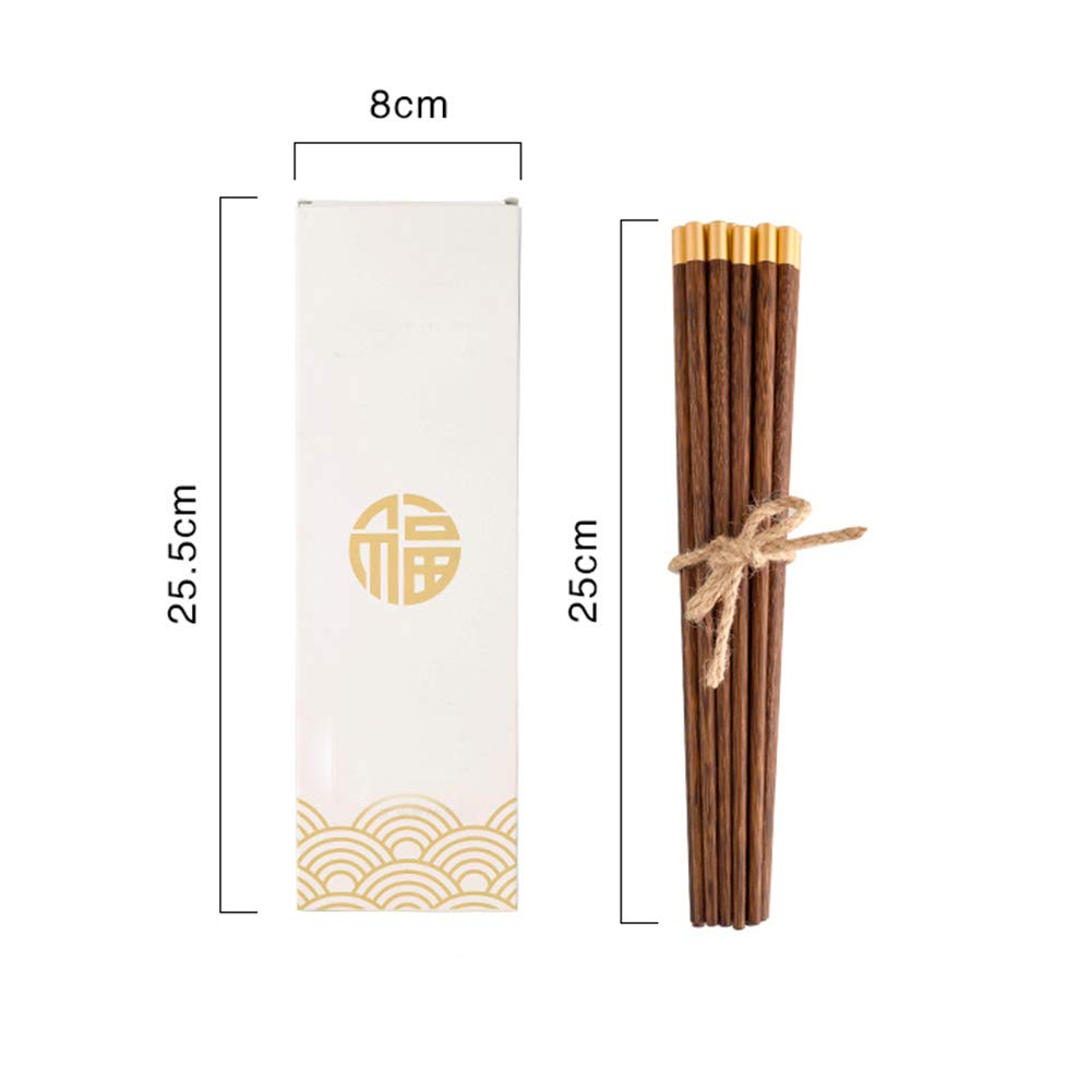 Juego de regalo de palillos de madera japoneses con estuche, palillos de sushi reutilizables, palillos chinos de lujo de madera natural, palillos antideslizantes, palillos aptos para lavavajillas B