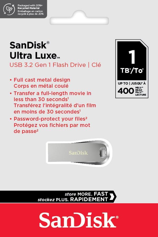 Miniatura 5 de SanDisk Unidad flash USB 3.2 Gen 1 Ultra Luxe de 1 TB - SDCZ74-1T00-G46