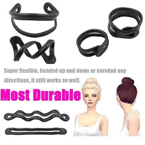 QY Most Durable 2Pack Black Color Resin Magic Donut Twister Ponytail Bun Maker, Big Size and Middle Size