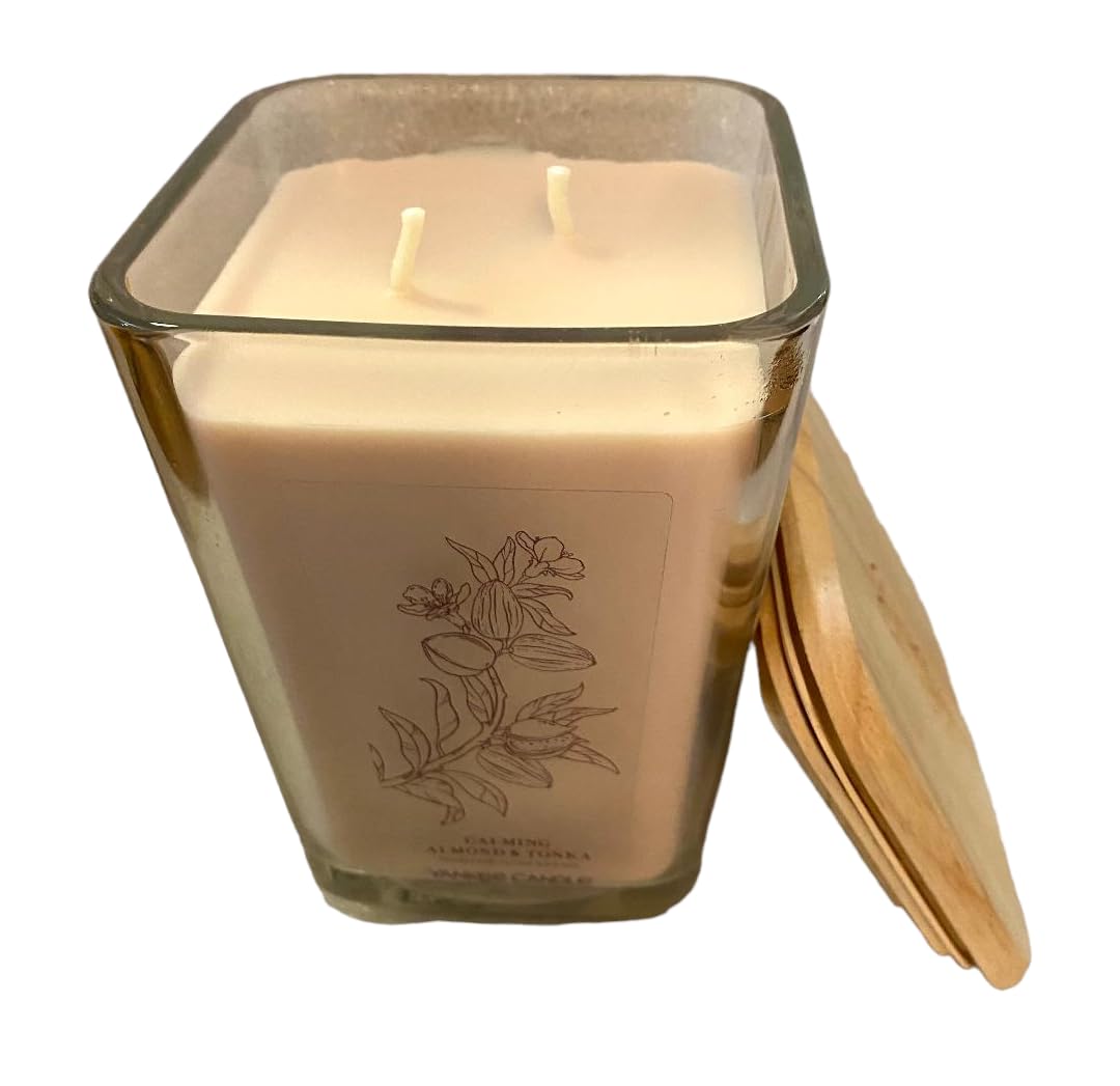Yankee Candle Well Living Collection Calming Almond & Tonka Large Square Jar Candle