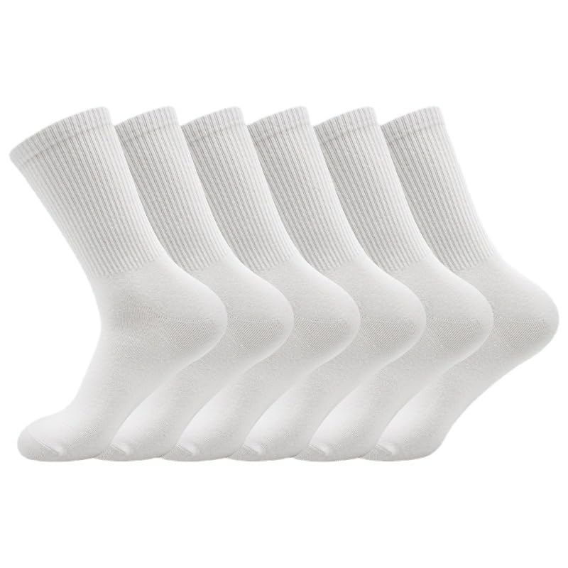 10 pares de calcetines de algodón para mujer, delgados, suaves, cómodos, transpirables, por encima del tobillo, calcetines para negocios, informales, atléticos (blanco F, Blanco, 0