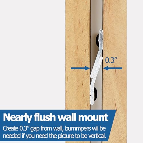 Image of French Cleat Picture Hanger kit 6 Inch 3 Pairs - Aluminum V Z Clips Interlocking Wall Mounting Bracket Hardware Kit - Z Bar Hanger for for Hanging Wall Painting, Mirrors, Artwork