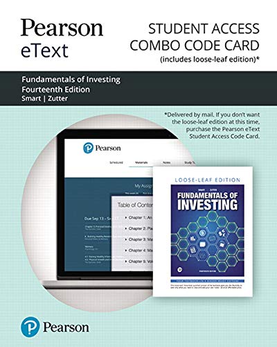 Pearson Etext for Fundamentals of Investing -- Combo Access Card