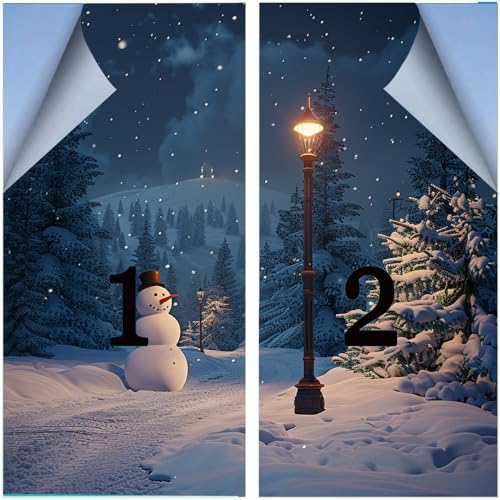 Vinilo decorativo para ventana con diseño de muñeco de nieve miniatura 3