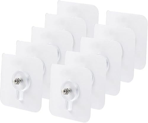 20 ganchos adhesivos de pared, acero inoxidable y PVC, transparentes, resistentes, impermeables, inoxidables, a prueba de aceite