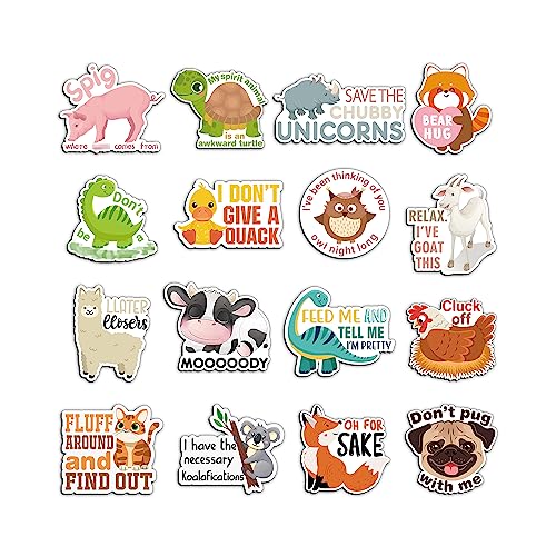 Kanayu 16 Pcs Funny Cute Magnets Adult Fridge Refrigerator Puns Magnets for Adults for Home Locker Whiteboard Office School Cabinet(Animal)