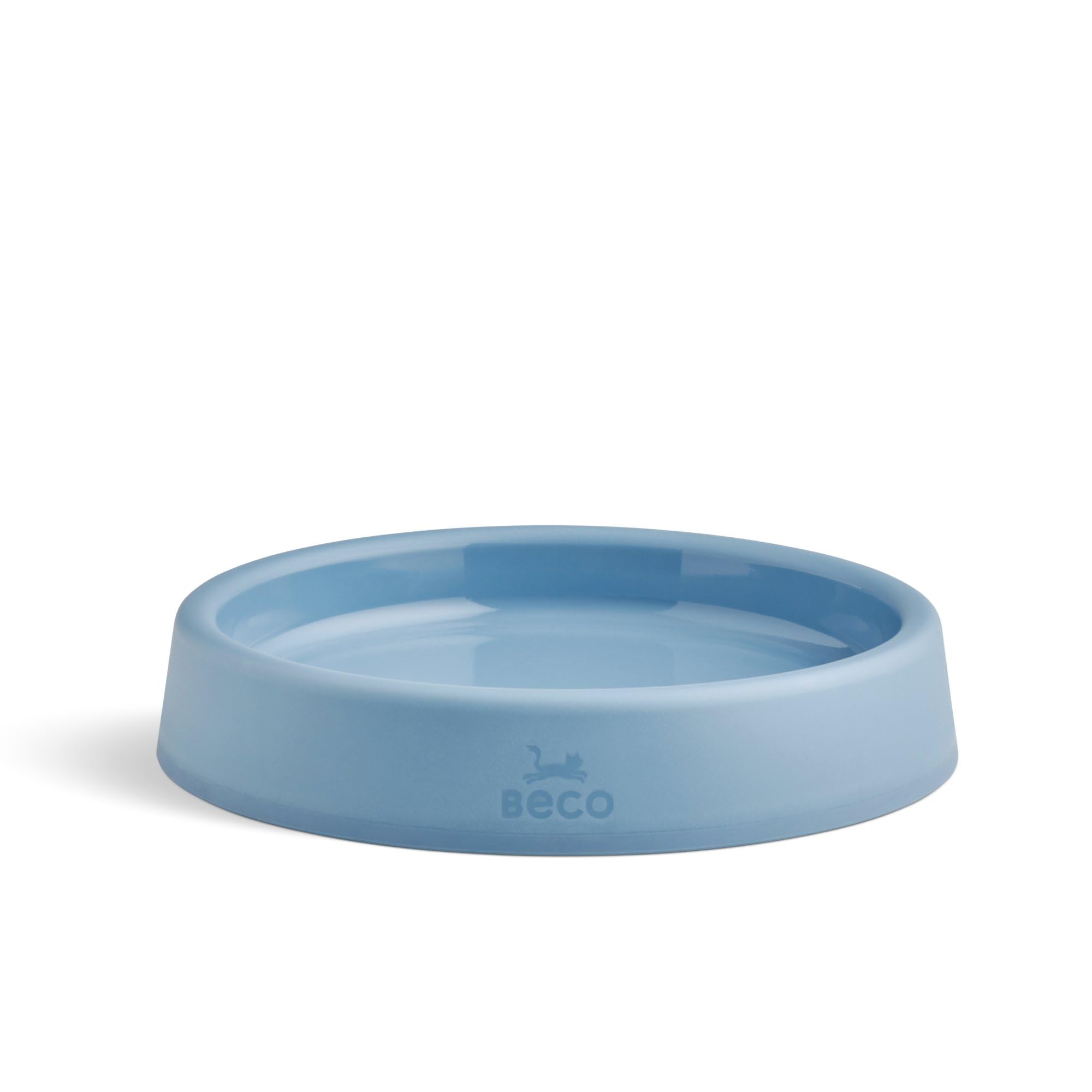Beco Cat Bowl - Food & Water Steady Bowl, Recycled Plastic, Non-Slip Rubber Base, Whisker Friendly Feeding Dishes, Coastal Blue