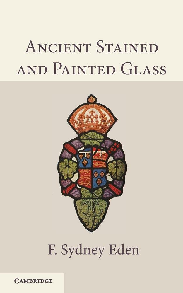 Vitrail ancien peint à la main en verre teinté pour décoration authentique