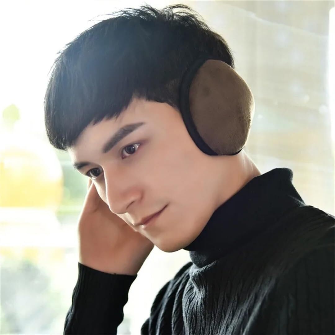 Unisex Warm Knit Earmuffs Winter Unisex Warm Earmuffs For Men Women fleece Ear Muffs Thicken Warmer Ear Cover Outdoor Cycling Ski Plush Ear Protector(Coffee)