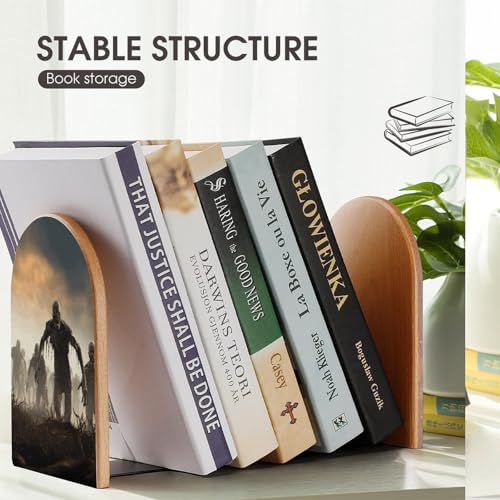 Serre-livres réglable grand format en bois à capacité extensible - 8
