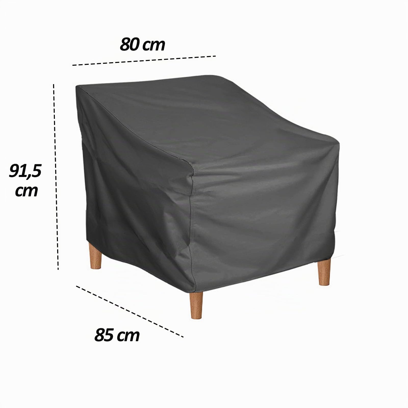 Lot de 2 housses de protection imperméables 210D pour chaises de jardin - Résistantes aux intempéries - Pour meubles de jardin - 80 x 85 x 91,5 cm - Noir