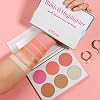 Blusher & Illuminator Highlighter & Bronzer Powder Contour Collection Set - 3 Blusher & 3 Highlighter Powder Palette - Perfect for Contouring and Highlighting - Vegan and Cruelty Free