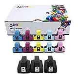 HIINK Remanufactured Ink Cartridge Replacement for HP 02 Ink Cartridges(3Black, 2Cyan, 2Magenta, 2Yellow, 2 Lt.Cyan, 2 Lt.Magenta. 13-Pack)