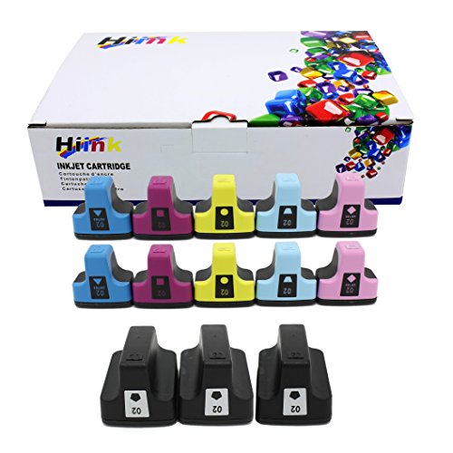HIINK Remanufactured Ink Cartridge Replacement for HP 02 Ink Cartridges(3Black, 2Cyan, 2Magenta, 2Yellow, 2 Lt.Cyan, 2 Lt.Magenta. 13-Pack)