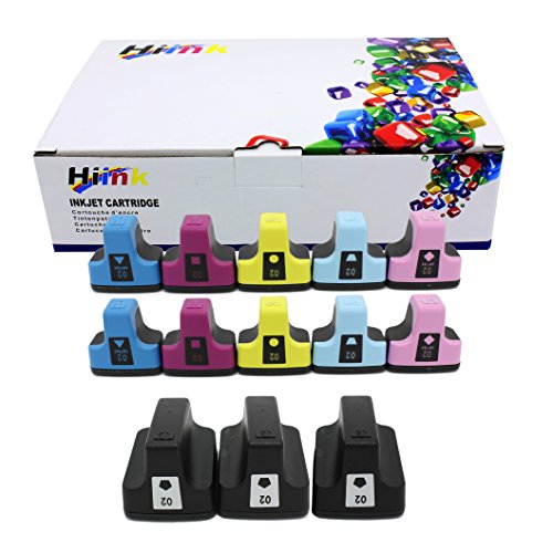 HIINK Remanufactured Ink Cartridge Replacement for HP 02 Ink Cartridges(3Black, 2Cyan, 2Magenta, 2Yellow, 2 Lt.Cyan, 2 Lt.Magenta. 13-Pack)