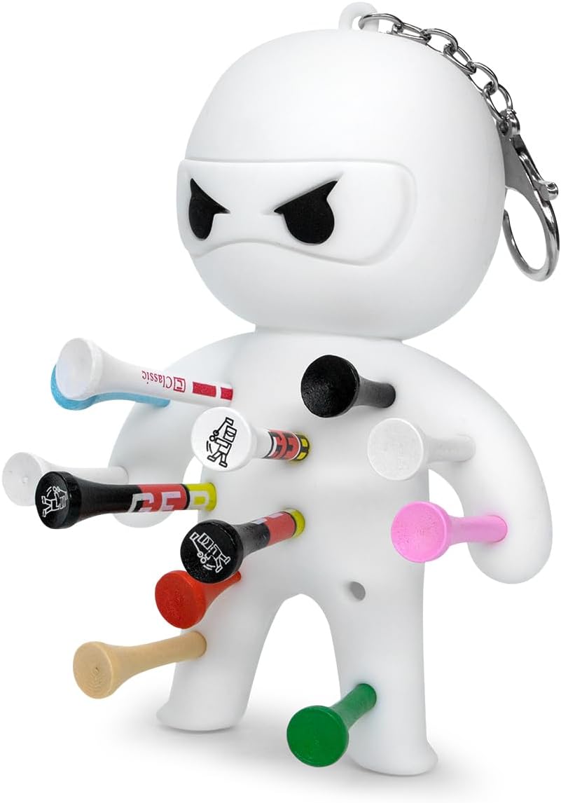 Golf Tee Holder, Ninja Portable Funny Golf Tees Holder Keychain Golf Gift Golf Accessories for Men & Women