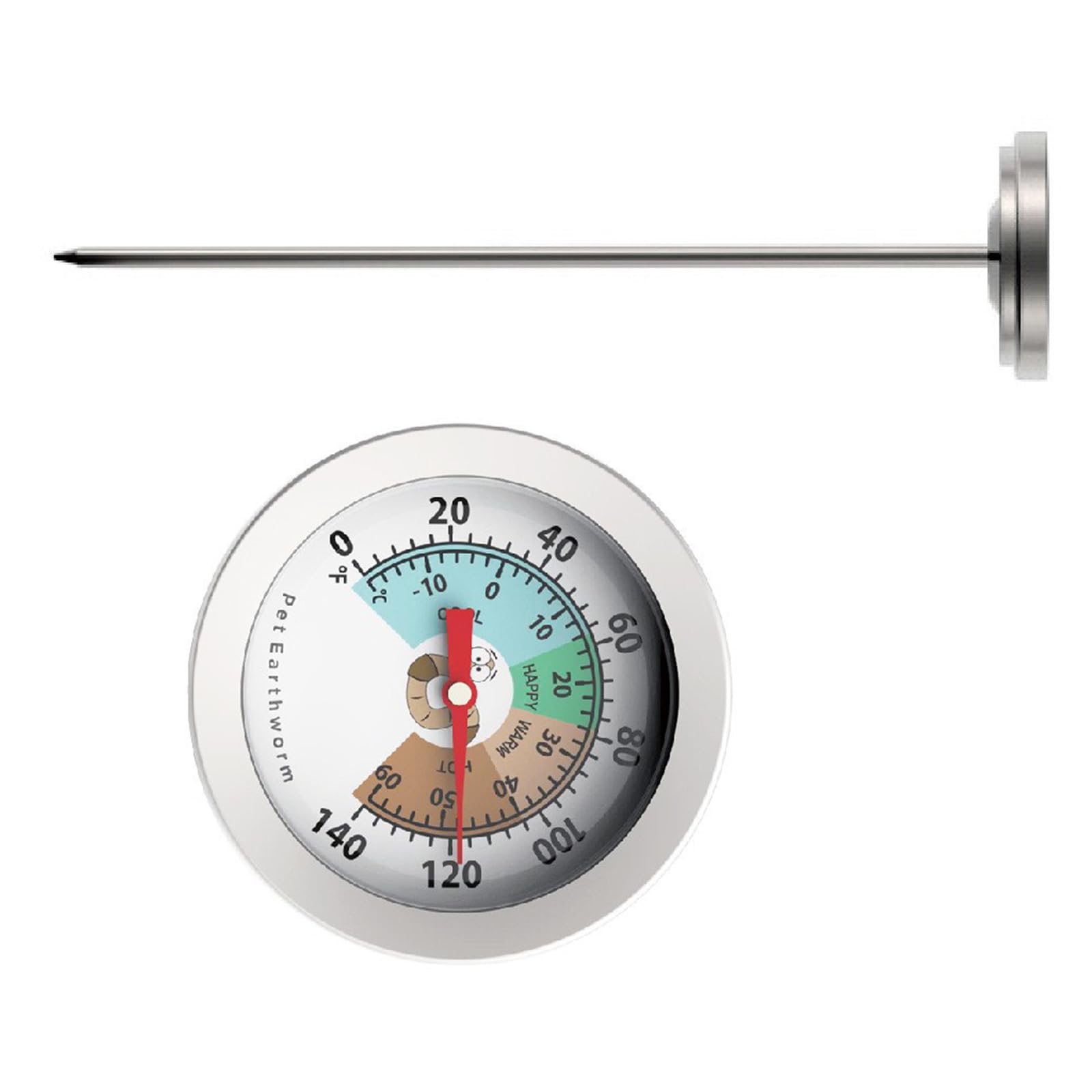 Fromceo Earthworm Rustproof 200Mm Stainless Steel Temperature Probe For Efficient Composting And Agriculture Plant Growth Home Farm Use Garden Soil Temperature Meter