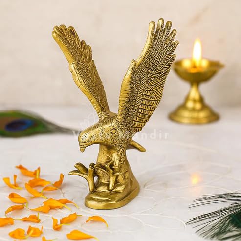 Image of Vastu Remedy Brass Eagle Idol for Skill, Leadership & Focus | Pure Brass Sculpture for Home & Office Decor
