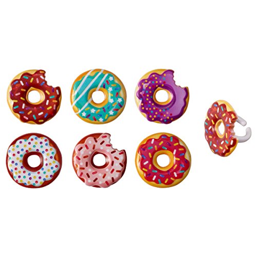 Bundle of Fun Donut Time Cupcake Toppers and Bonus Birthday Ring 25 Piece