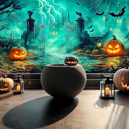 Película estática para ventana Halloween Castillo Embrujado miniatura 4