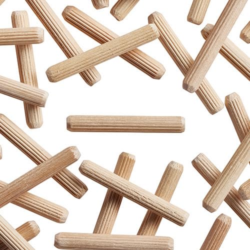 WidgetCo 1/4" x 1-3/4" Wood Dowel Pins, Multi-Groove (Qty 100)