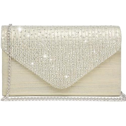 Dasein Women's Rhinestone Frosted Satin Evening Clutch Purse