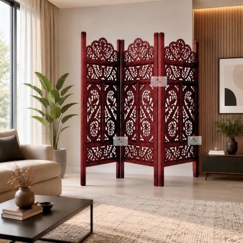 Image of Partition for Living Room,Divider,Partition Wall Divider Screen Separator, Wall Panel Divider for Hall | Bedroom |Office | Puja Room | Restaurant S Design (4 Feet 3 Panel)