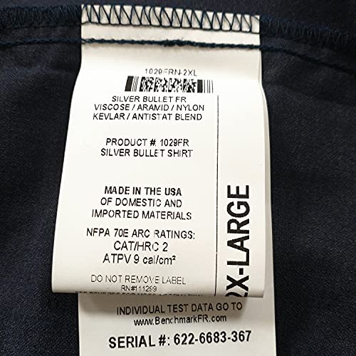 Silver Bullet Ultra Lightweight Flame Resistant Long Sleeve Button Up Shirt - Made In The Usa (Navy - Small) #TOP3