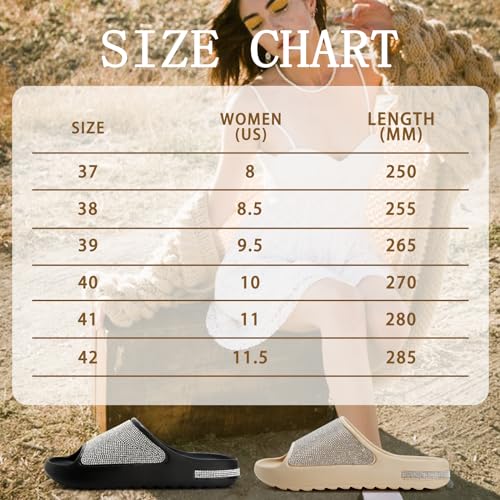 CKWLXQY Chinelos Cloud Slides para mulheres e homens, chinelos de almofada de diamante plataforma co