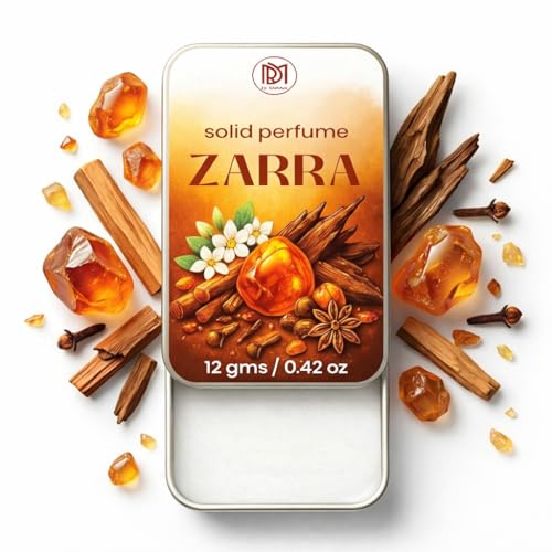 Image of Solid Perfume |zarra&White amber Alcohol Free Wax Perfume Balm, Long Lasting | Pocket Tin 12g, Pack Of 2| Non Greasy Smooth Glide, Travel Friendly Men And Women