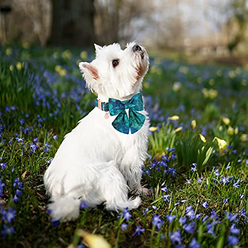 DOGWONG Cotton Dog Collar with Bowtie Summer Leaf Green Pet Collar St.Patrick' s Day Dog Collar for Large Small Medium… - Image 6