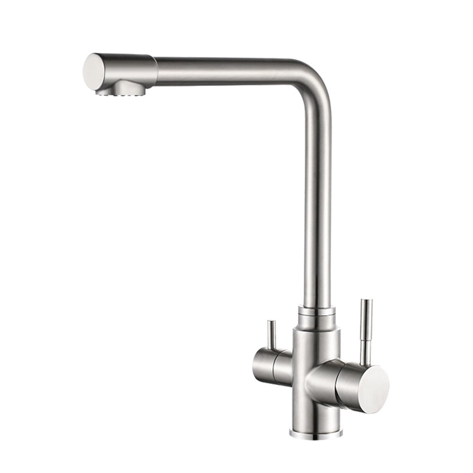 Fanjubei Brushed Kitchen 304 Stainless Steel Rotating Hot And Cold Water Faucet