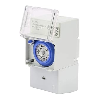 Mechanical Time Control, 110 to 230v 24 Hours Analog Mechanical Timer Manual Auto Controller Time Switch for Automatic Shutoff of Motors or Lights