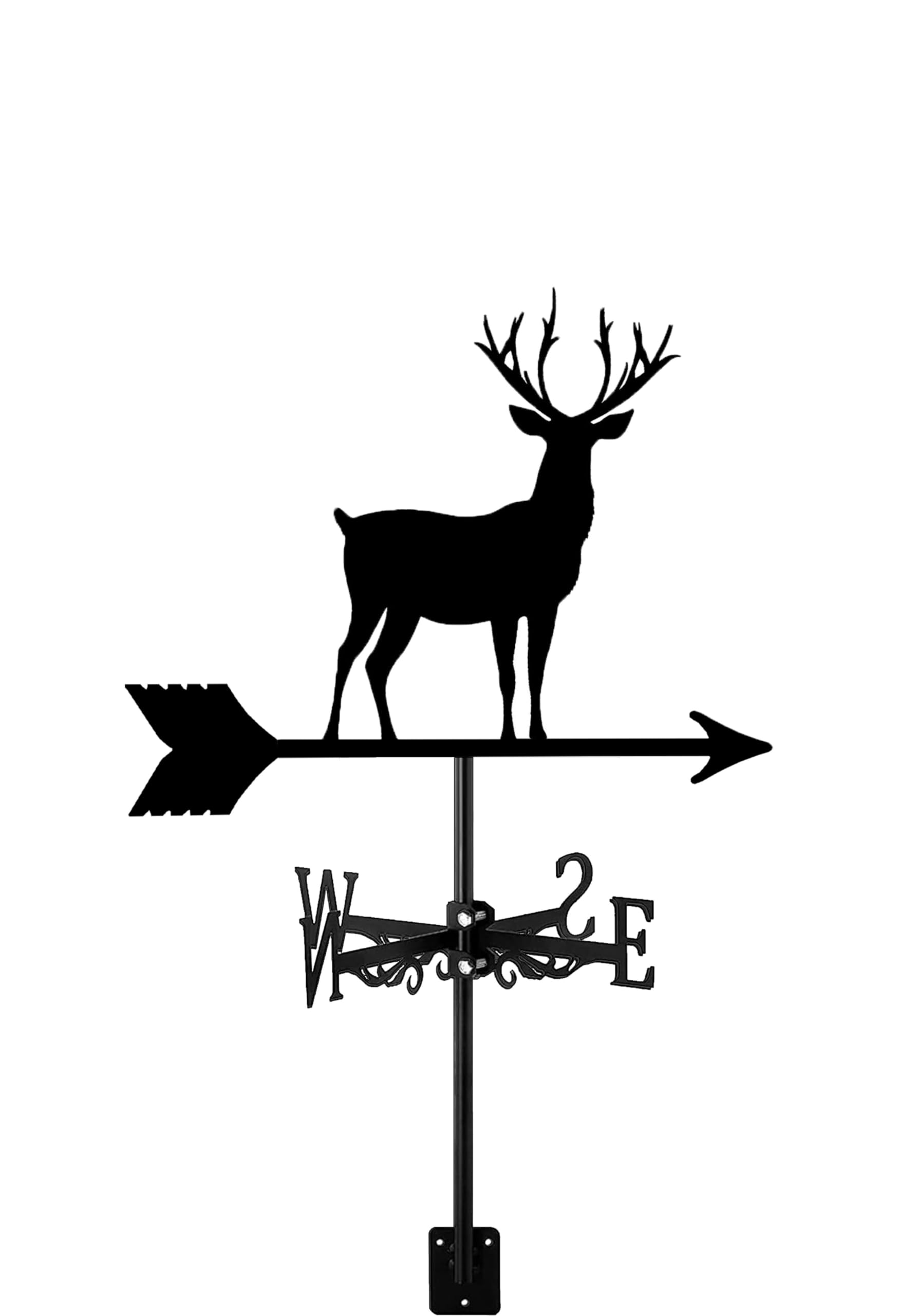 WIQUYBML Deer Weather Vane Weathervane for Garden Yard Lawn Farm Ornament Indicator Black Vintage Metal (C)(D)