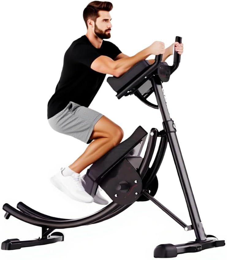 Ab Machine - Adjustable Core Trainer for Home Gym, Foldable Abdominal Strength Training Workout Equipment for Women and Men,Ab Cruncher 550 lbs Weight Capacity Strength Training