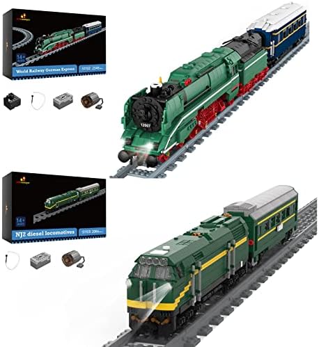 JMBricklayer Model Train Building Blocks Sets, Remote Control Train Set with Light, Model Train Building Sets with Train Tracks, Gifts for Teens Age 14+/Adults