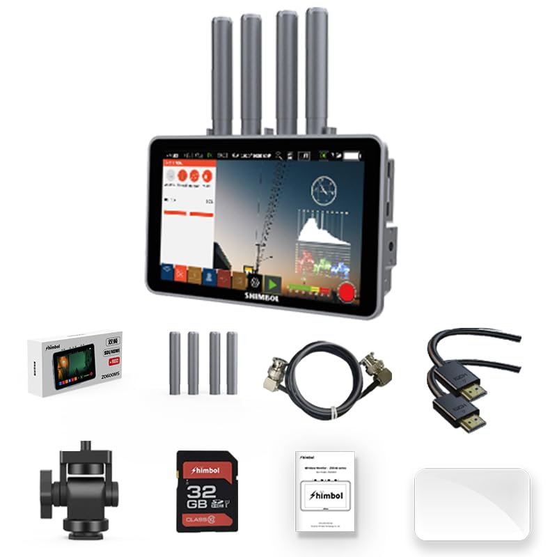 Shimbol ZO600MS Camera Monitor Dual-Band 1000FT 5.5 inch Touchscreen 3D Lut HDMI 3G-SDI feelworld Monitor Wireless Recording Low Latency 2000nit