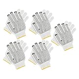 PENIKOKO 5 Paare Rutschfeste Hitzebeständige Schutzhandschuhe aus PVC und Baumwolle Thermisch Isolierend Anti verbrühend für Garten Heimwerker Kochen und Grillen Unisex Zufällige Farbe