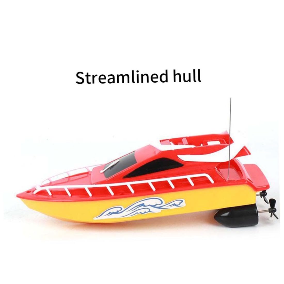 Barco RC de Carreras a Prueba de Agua Mini Juguete electrónico con Control Remoto - Barco RC para niños (sin batería), Rojo