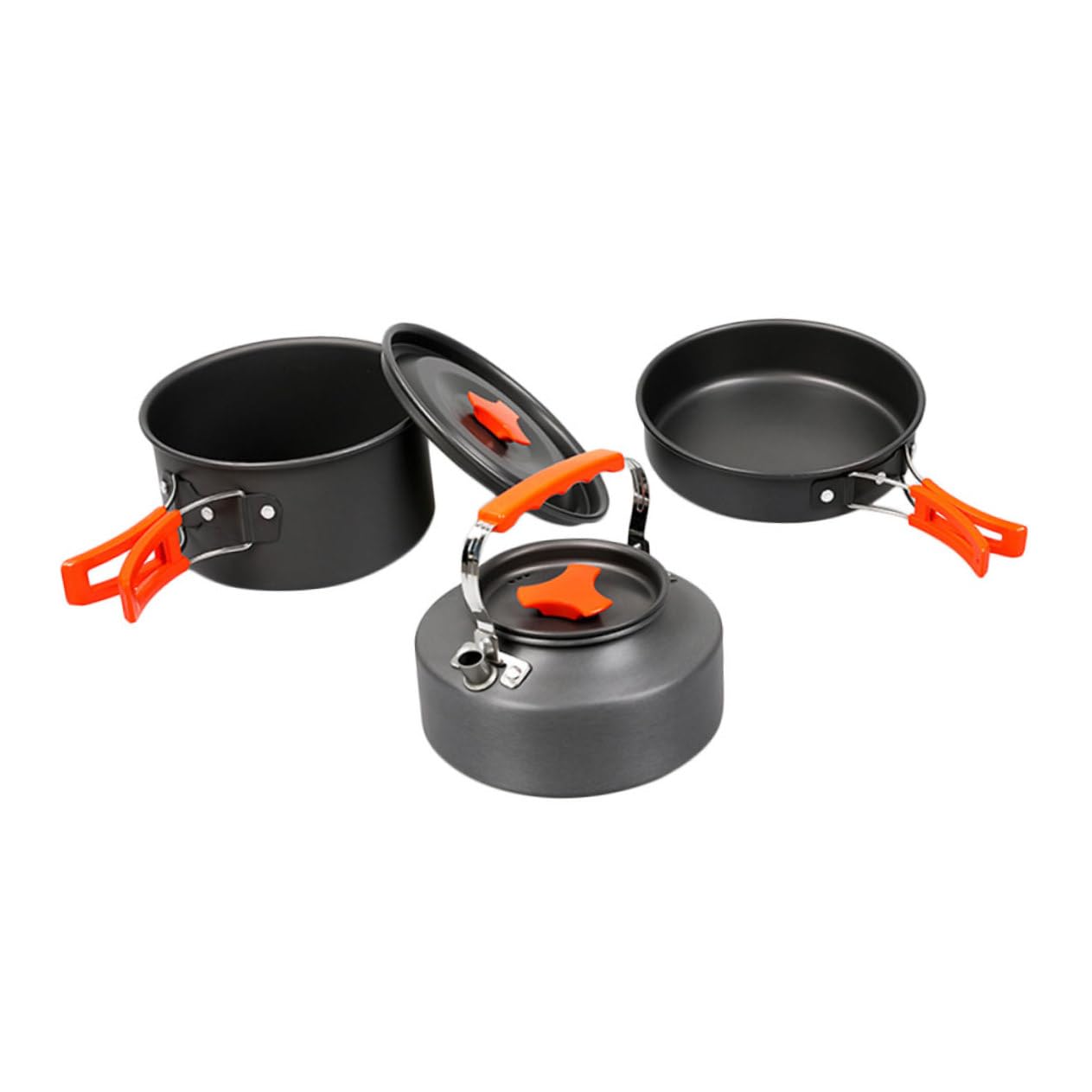 HOLIDYOYO 1Set Portable Camping Cookware for People Lightweight Cooking Pot and Kettle Compact Outdoor Cooking Kit with Storage Bag for Hiking and Picnics