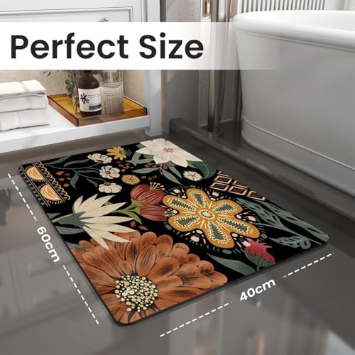 Image of MAXOSHINE PVC Bathroom Mats Anti Slip | Water Absorbent Bath Floor Mat | Quick Dry Anti Skid Bathroom Mats for Home | Door Mat for Wet Area 40x60 CM