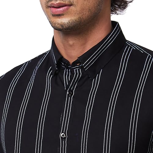 Image of Spykar Men's Regular Fit N /A Full Sleeve Striped Casual Shirts