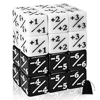 24 Stück MTG Würfelzähler Token Würfel, Magic The Gathering Glitter Sparkle Dice, Loyalty Dice Starry Marble D6 Dice Cube Compatible with MTG, CCG, Card Gaming Accessory (Black & White)