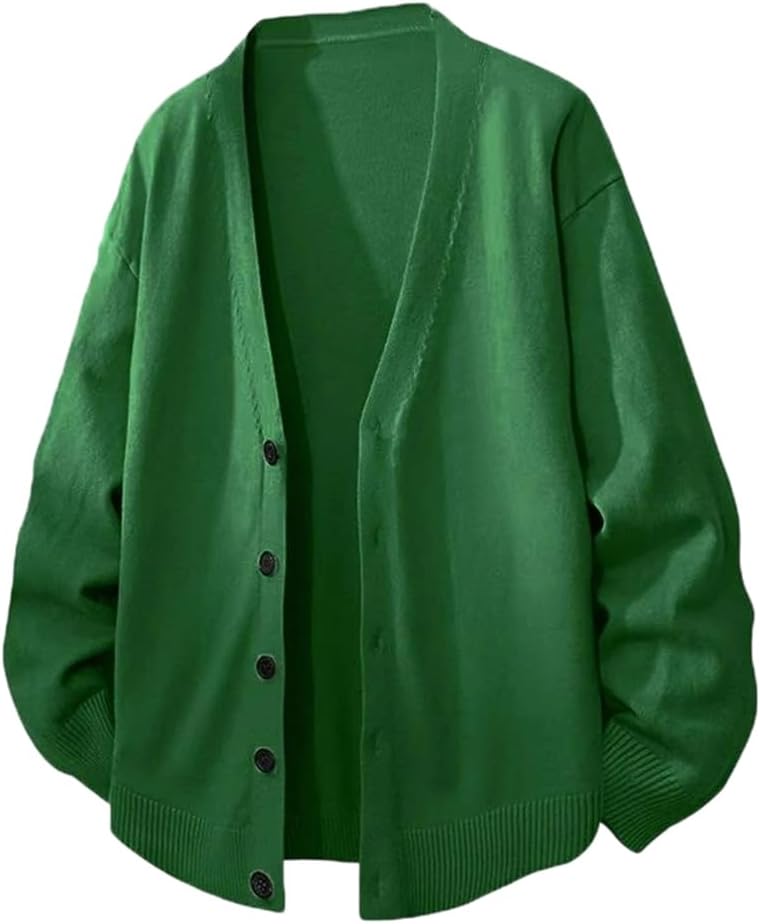 Men's V Neck Cardigan Sweaters Casual Button Men's Cold Blouse Knitwear Knit Long Cardigan Men