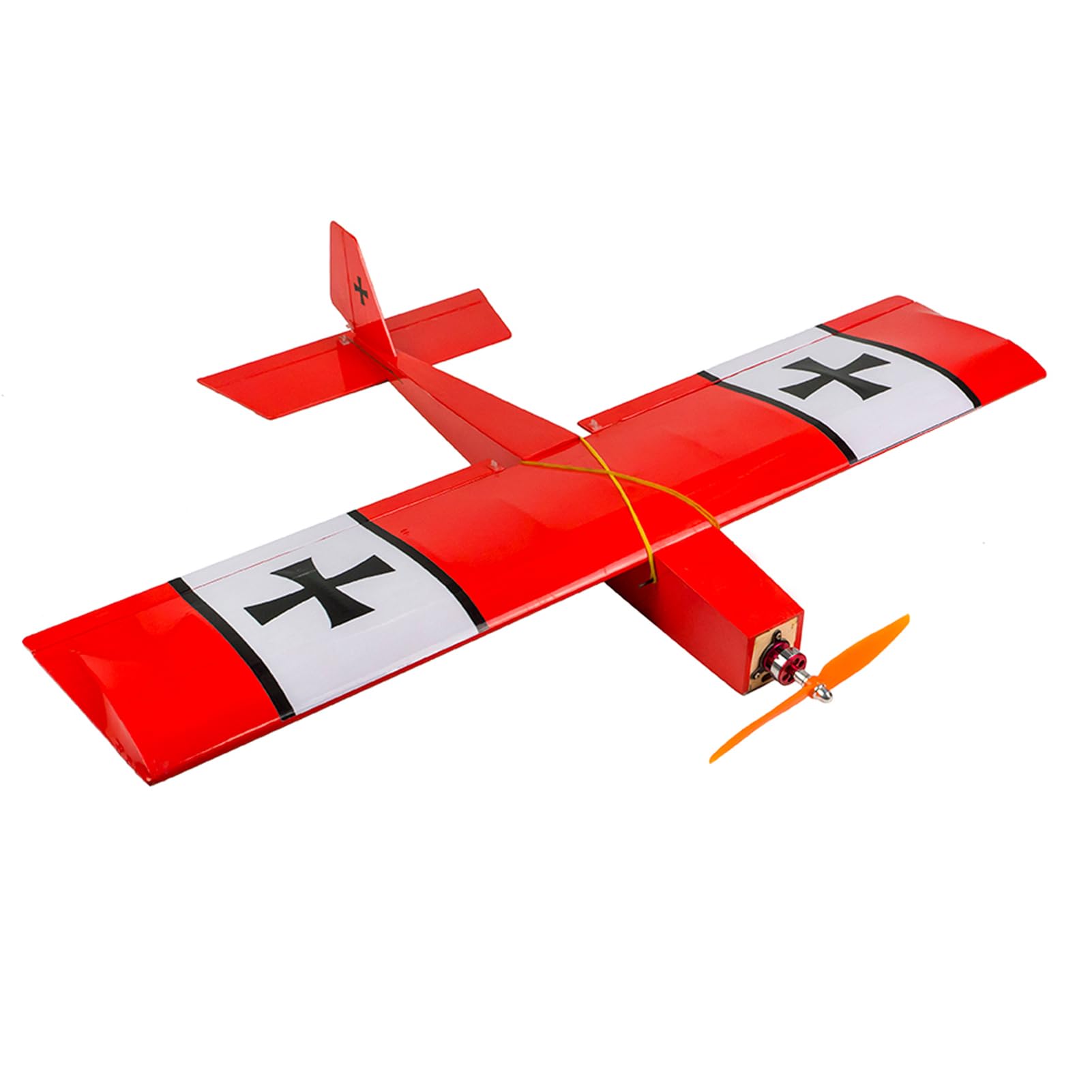 Samolot z Drewna Balsa 580mm Elektryczny Samolot z Drewna Balsa Wood Zestaw do Zdalnie Sterowanego Samolotu Silnik Bezszczotkowy 10A ESC 3 Serwa Częściami Wycinanymi (Tipo PNP)