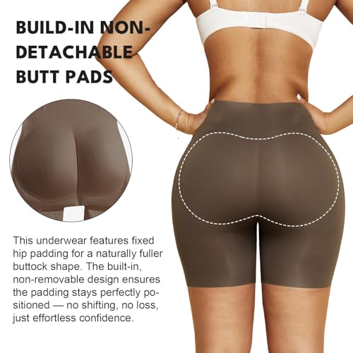 Image of MOVWIN Padded Underwear for Women Built-in 7mm 16mm Fake Butt Pads for Bigger Butt Lifting Panties Tummy Control Shapewear