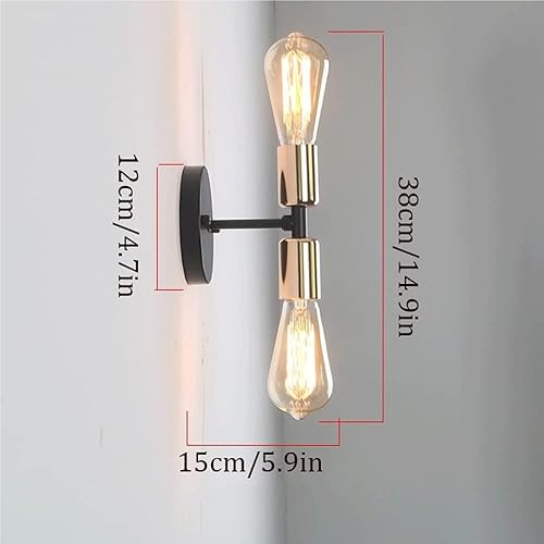 Miniatura 2 de Retro Metal Wall Lamp Warm Light 3000K Source Double-Headed Sconce Lantern Wall-Mounted Lamps for Balcony Porch Stair Study Indoor Decorative