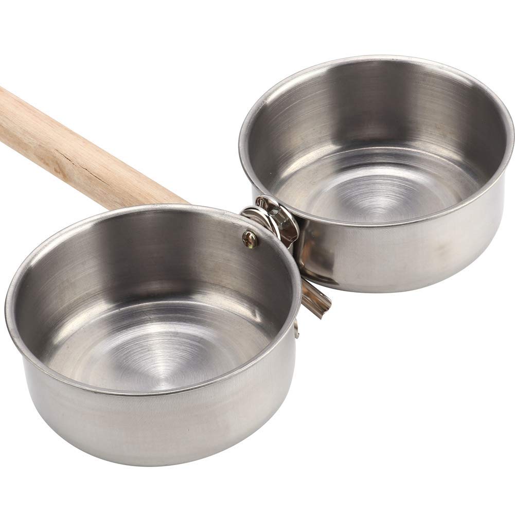 Bird Perch with Feeder CupsBowls Stainless Steel Odorless with Holder Hanger for Outside Durable Water Food Dispenser for Parakeet Cockatiel Conure African Grey Macaw Cage Accessories (B-20CM) - image 4